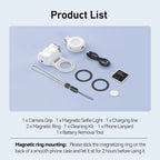 TELESIN Magnetic Phone Camera Shoot Hand Grip Phone Holder Shooting Aid Remote Control Handle for Smart Phone iPhone Android